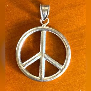 Sterling silver Peace sign pendant